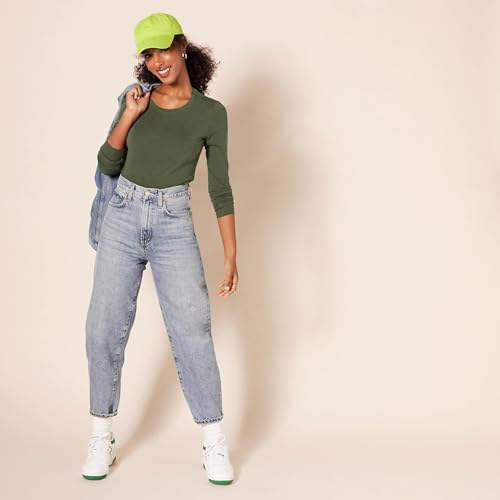 Image of Amazon Essentials Women's Regular-Fit Long-Sleeve Crewneck T-Shirt (Available in Plus Size)