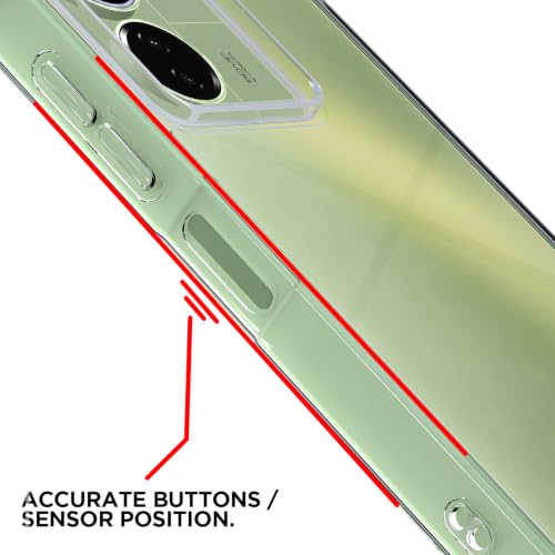 Image of Outlouders Back Cover for Redmi 13C 4G Clear Transparent PC + TPU Bumper Case with Raised Edges for Shockproof Protection (Transparent)