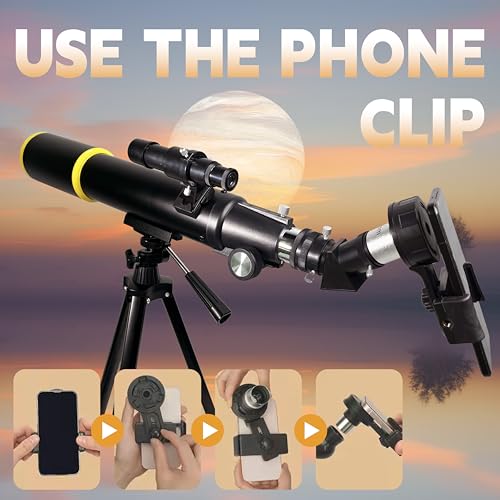 Image of CASON (DEVICE OF C) F50070-Telescope for Astronomy,Galaxy 70mm Aperture 500 mm Refractor Zoom Telescope for Adults & Kids for Moon,Planets,Stars,Galaxy with Aluminum Tripod and Phone Adapter