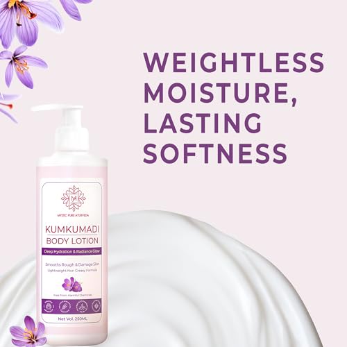 Image of Kumkumadi Body Lotion, Deep Hydration, Rapire & Smooth Damage Skin wth Saffron and Turmeric for All Seasons- 500ml