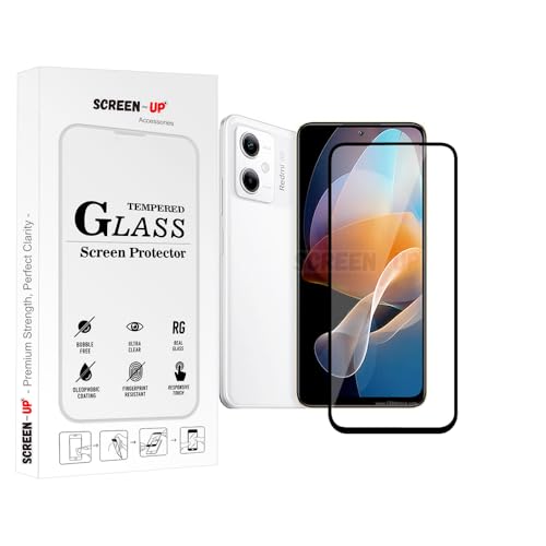 Image of ScreenUp Tempered Glass For Xiaomi Redmi Note 12R Pro - Ultra Clear, 9H Scratch Resistant, Full Coverage, Easy Install Screen Protector