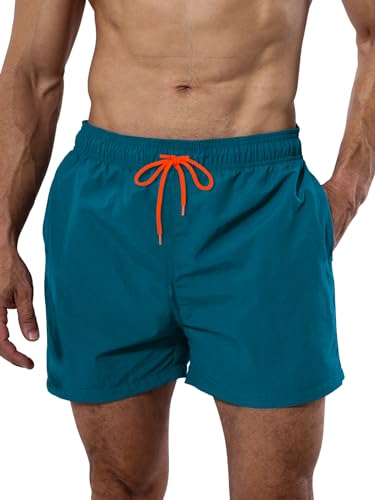 Mens Swim Trunks Quick Dry Board Short Pants with Pockets and Mesh Lining Beach Swimwear Bathing Suits