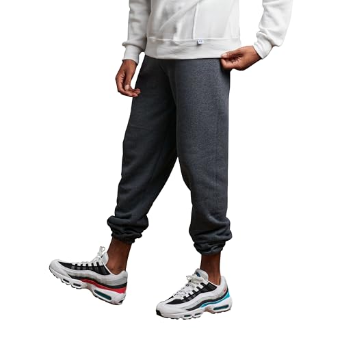 Image of Russell Athletic Men's Dri Power Fleece Elastic Bottom Sweatpants, Relaxed Fit, Moisture Wicking, with or Without Pockets