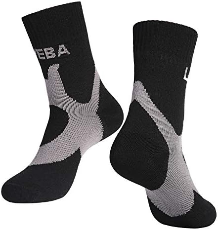 Layeba 100% Waterproof Breathable Socks [SGS Certified] Unisex Outdoor Sports Hiking Trekking Skiing Socks 1 Pair & 2 Pairs (Black, Large)