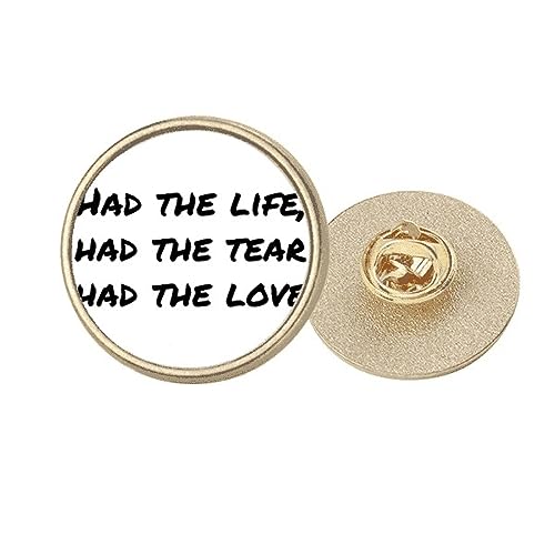 Broche ronde en métal doré avec poésie pour tenue de bureau