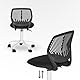 FurnitureR Empfangsstühle für Büro, kleine Empfangsstühle, höhenverstellbar, Räder 360° wählbar, ergonomische Rückenlehne, Sitz aus atmungsaktivem Stoff, Schwarz