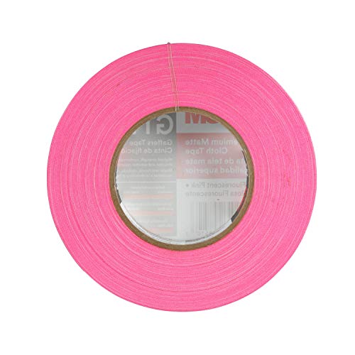 Image of 3M Premium Matte Cloth Gaffers Tape GT1, 1 inch x 164 ft (24 mm x 50 m), 11 mil, Fluorescent Pink