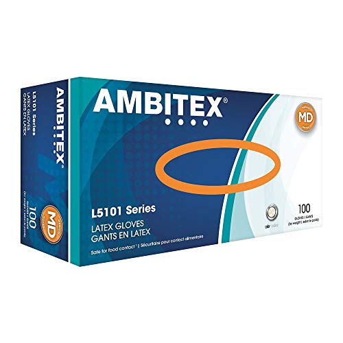 Tradex L5101-MD Ambitex Medium Powdered Latex Gloves - 100 / BX