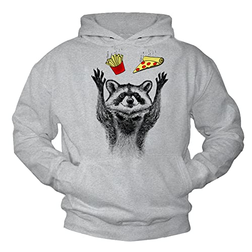 Sweatshirt à capuche homme humour le cadeau idéal avec raton laveur et pizza