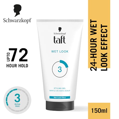 Image of Schwarzkopf Taft Wet Hair Gel, 24-hour wet look effect, Extra Hold 3 with no stickiness