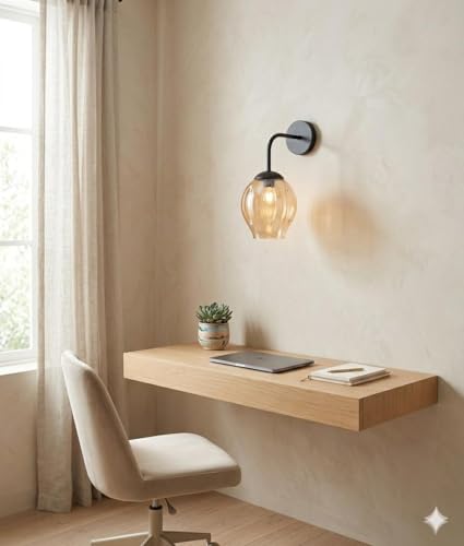 Image of Amber Glo Wall Light Decorative Indoor Wall Lamp for Bedroom Living Room Hallway Drawing Room Decor Without Bulb