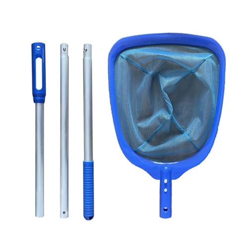 Generisch Red de piscina, juego de limpieza de piscinas | - Red de skimmer con barra, dispositivo de limpieza de piscina portátil con barra de conexión de 3 piezas, skimmer de mano para estanques, s y