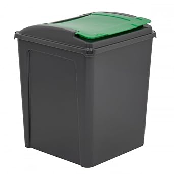 Aurora   50 Liter Plastic Waste Bin with Flap Lid Recycling Bin Green