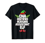 cna christmas medical nurse certified nursing assistant elf maglietta