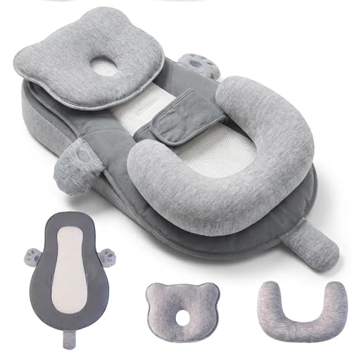 Rhayle Plan Incliné Bébé 10° Certifié EN71 - Support Ergonomique avec Coussinet Silicone - Design 3-en-1 Déhoussable et Lavable - Cale Bébé pour Repos...