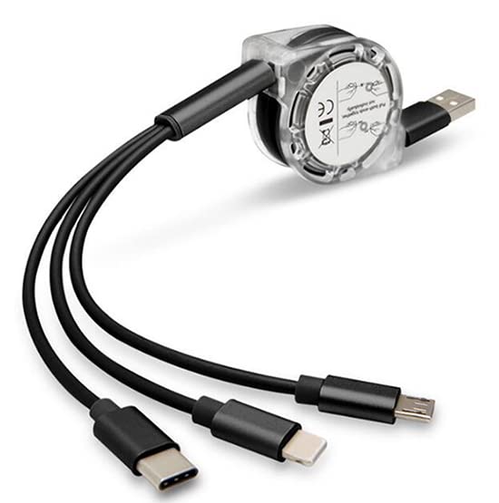See full amazon price history chart for KolorFish Retractable Multi Charging Cable 3 in 1 USB Mobile Phone Charger Cord USB Cable Compatible with iPhone/Type C/Micro Android (Black) KolorFish Retractable Multi Charging Cable 3 in 1 USB Mobile Phone Charger Cord USB Cable Compatible with iPhone/Type C/Micro Android (Black) (B0C4Y2T719) Amazon Price History, Amazon Price Tracker