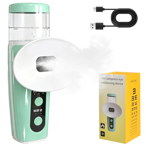 Eye Steamer for Dry Eyes Heated Nano Eye Mist Sprayer with Hot &Cold Compress Modes Steam Wand for Dry Eyes Rechargeable Handheld Steam Therapy Wand Face Steamer Facial for Soothing
