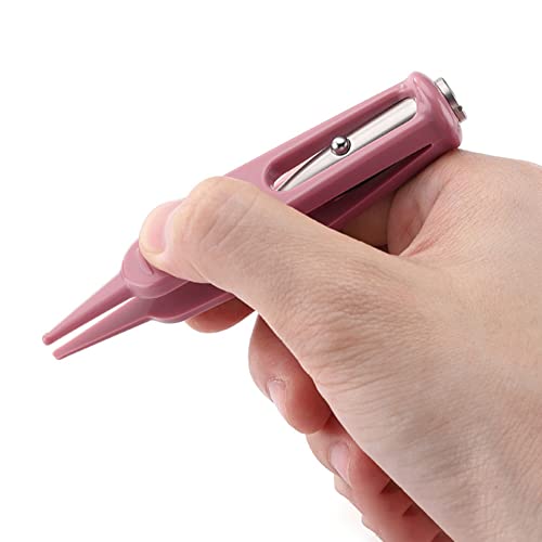 Image of 2 Pcs Infant Nose Cleaning Tweezers Round-Head Baby Booger Clips Nose Ear Cleaning Pliers Nose Booger Nippers with LED Light