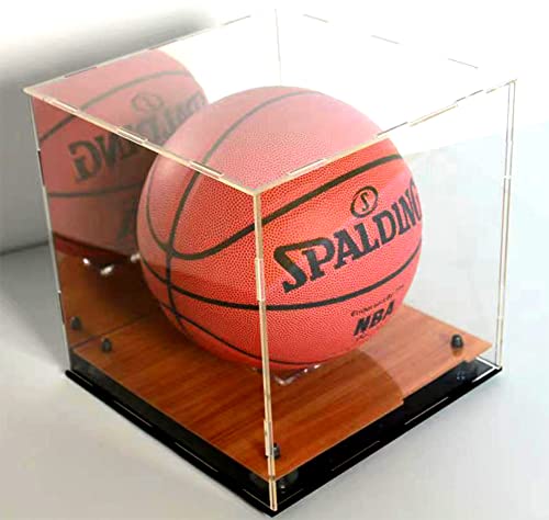 Square Shape Basketball Soccer Ball Acrylic Display Case Showcase Box Wood Floor UV Protection Sports Full Mirror Memorabilia - Image 6