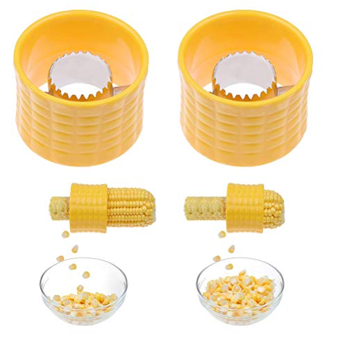 Poxcap cortador de maíz cortadores portátiles de acero inoxidable trilladora pelador herramienta para pelar mazorcas herramientas de agarre antideslizante para la cocina casera