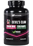 Healthfare Devils Claw Herbal Supplement | 2600mg | 120 Count | Support Low Back Discomfort | Max Potency Formula | Non-GMO and Gluten-Free