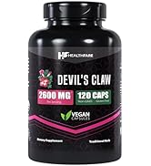 Healthfare Devils Claw Herbal Supplement | 2600mg | 120 Count | Support Low Back Discomfort | Max...