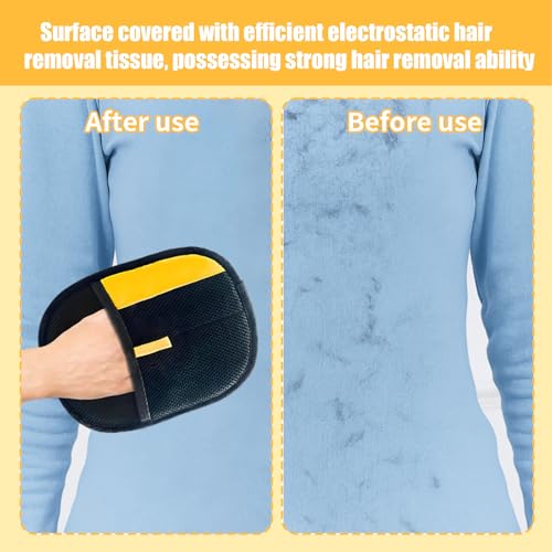 3 Stück Fellmagnet Handschuhe Tierhaarentfernung, Katzenhaarentferner Handschuhe, Wiederverwendbare Fellpflegehandschuhe für Hunde und Katzen, Effektive Haarentfernung für Möbel und Kleidung