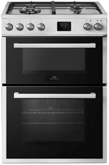 New World NWDO60DFS 60cm Freestanding Dual Fuel Cooker - Silver (White) [Energy Class A]