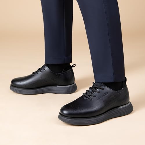 Bruno Marc Boy's MaxFlex Fashion Dress Sneakers Oxfords Classic Casual Shoes,Size 1 Little Kid,Black,BKUMOX2501