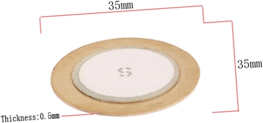 10-Piece 35mm Diameter Piezoelectric Copper Discs for Acoustic Instruments Piezo Film Gasket for Guitars and Pickups