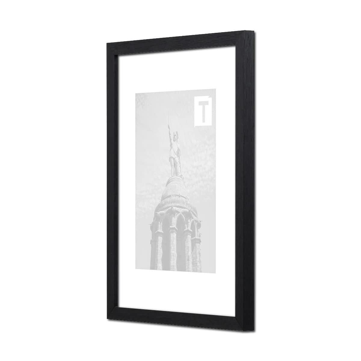 Echtholz-Bilderrahmen Jessica Schwarz 59,4 × 84,1 cm A1 Museumsglas 2mm Maserung Natur skandinavisch