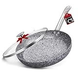 KOCH SYSTEME CS 11' Nonstick Frying Pan-Granite Skillet with Lid, Fry Pan with APEO and PFOA-Free...