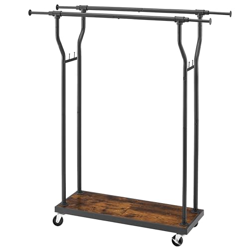 Snapklik.com : Hoctieon Heavy Duty Double Rod Clothing Racks For ...