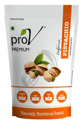 Image of ProV Premium California Pistachios | Roasted & Lightly Salted | Rich in Protein, Fiber & Antioxidants | Crunchy Heart-Healthy Nut Snack | 250g