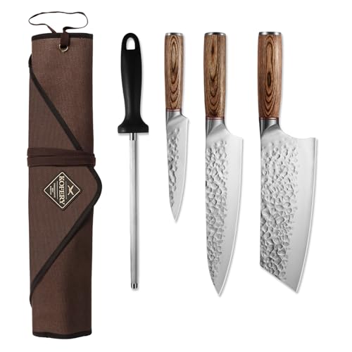 KOFERY 5PCS Chef and BBQ Knife Set with Roll Bag...