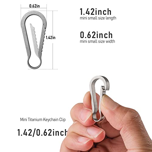 Image of TISUR Titanium Key Ring Clip, Small Carabiner Keychain,Mini Snap Keyring
