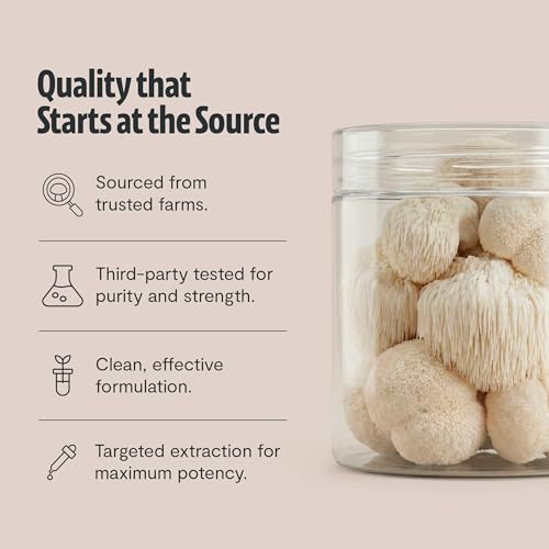 Image of FreshCap Mushrooms Premium Organic Lions Mane Powder - 14:1 Fruiting Body Extract with 31% Beta-Glucans - 3rd-Party Tested Nootropic for Clarity, Focus & Cognitive Support (60 Servings)