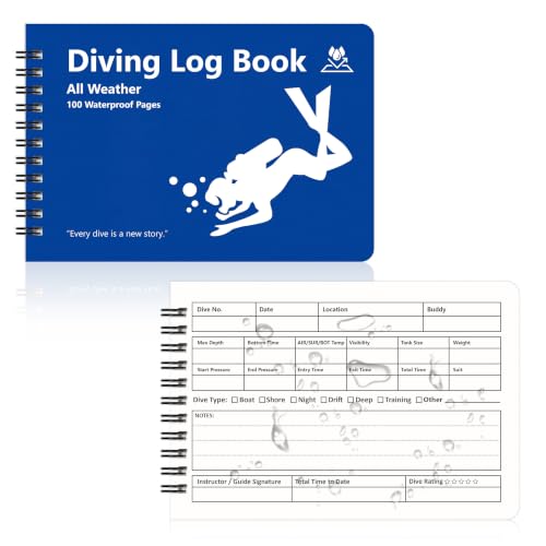 Waterproof Dive Log Book, 2-Pack