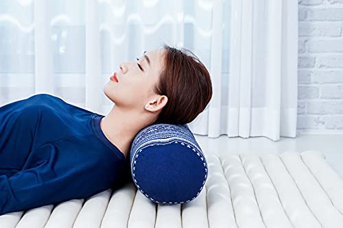 Image of Leewadee Small Yoga Bolster - Shape-Retaining Cervical Neck Roll, Tube Pillow for Comfortable Reading, Kapok Filling, 22 x 6 x 6 inches