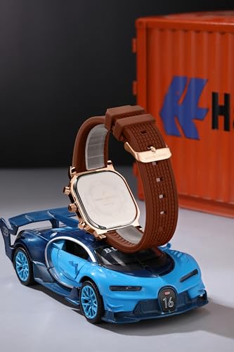 Image of Daniel Hechter Paris Moulin Collection Analog Watch for Men with Square Case, Luminous Hands & Markers, Multifunction Dial and Silicone Strap