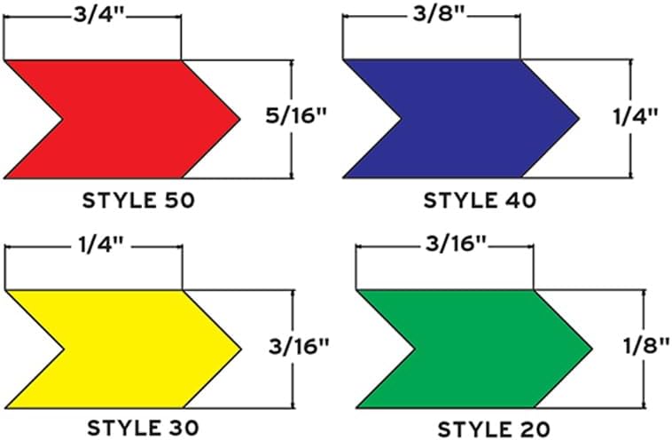Caplugs AR-SH ARR30ZV5M - Identification Arrows and Dots - Flagging, Inspection, Color Coded Sizing, Roll Packaged, Standard Red Vinyl, 1/4" Arrow Stickers (Package of 5000)