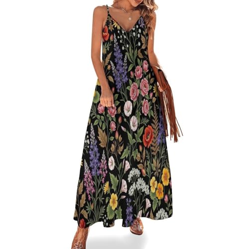 Robe maxi d'été bohème noire idéale pour vos soirées chic à la plage et vacances