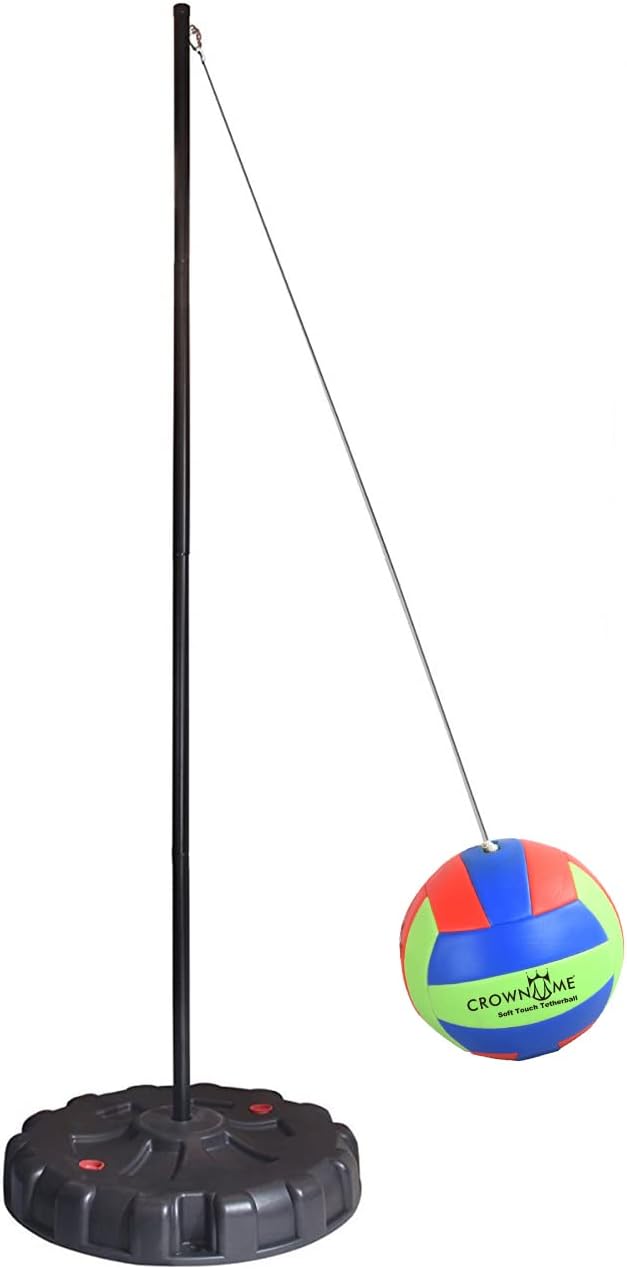 CROWN ME Tetherball Ball and Rope Set- Tetherball Ball with Rope and Carabineer Hoop