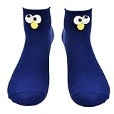 Royal Blue Crew Socks for Women Men Novelty Silly Socks for Boys Girls Unisex Weird Socks Funny Cotton Socks with 3D Big Eyes Crazy Casual Socks All Seasons Fashion Cartoon Socks for Adults Teens Soft