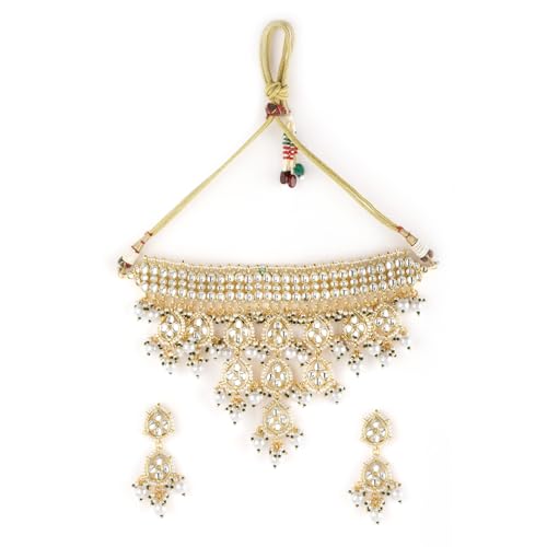 Image of Rubans Beads Necklace Set Gold Plated Traditional Jewellery Gift for Women & Girls
