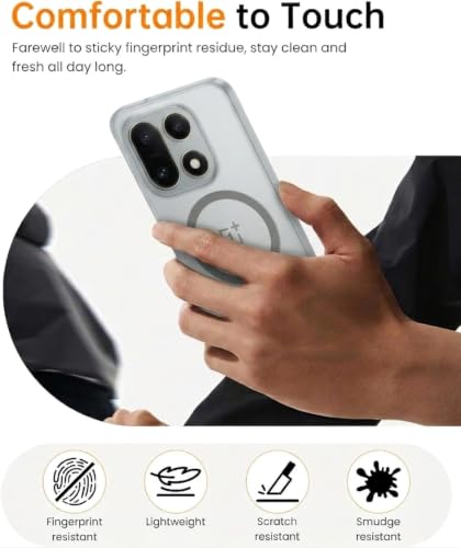 Image of DIZORO Matte Case for Oneplus 15 Compatible with MagSafe, Camera Lens Full Protection, Shockproof Translucent Frosted TPU Soft Phone Cover, Anti-Fingerprint (Grey)
