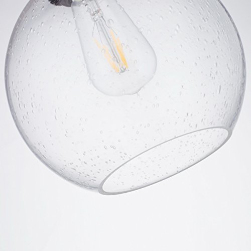 DAYCENT Industrial Vintage Seeded Bubble Glass Globe Pendant Light for Kitchen Island Orb Hanging Lighting, Bronze - Image 7