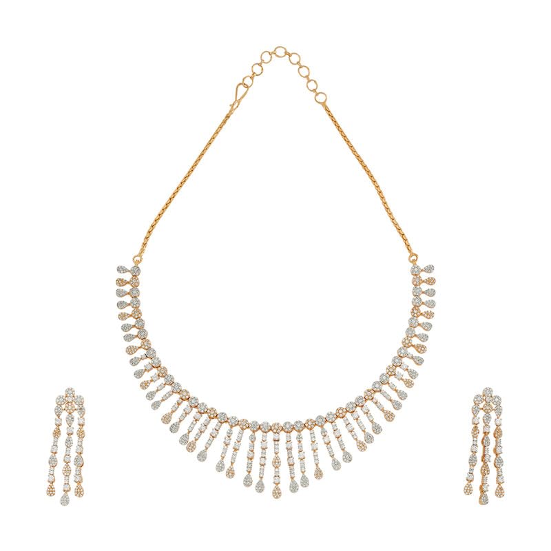 Kushals Fashion Jewellery White Rodium Gold Plated Ethnic Zircon Necklace Set - 411041 (B0DB85MTBL) Amazon Price History, Amazon Price Tracker