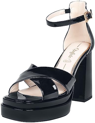 Talons hauts noirs confortables Buffalo May Cross pour pieds taille 41