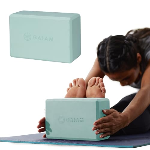 Gaiam Yoga Block - Supportive Latex-Free Eva Foam - Soft Non-Slip Surface with Beveled Edges for Yoga, Pilates, Meditation - Yoga Accessories for Stability, Balance, Deepen Stretches